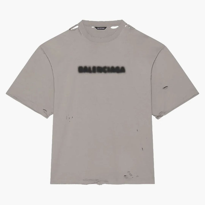 Balenciaga Wide Fit Blurry T-Shirt Gray Black