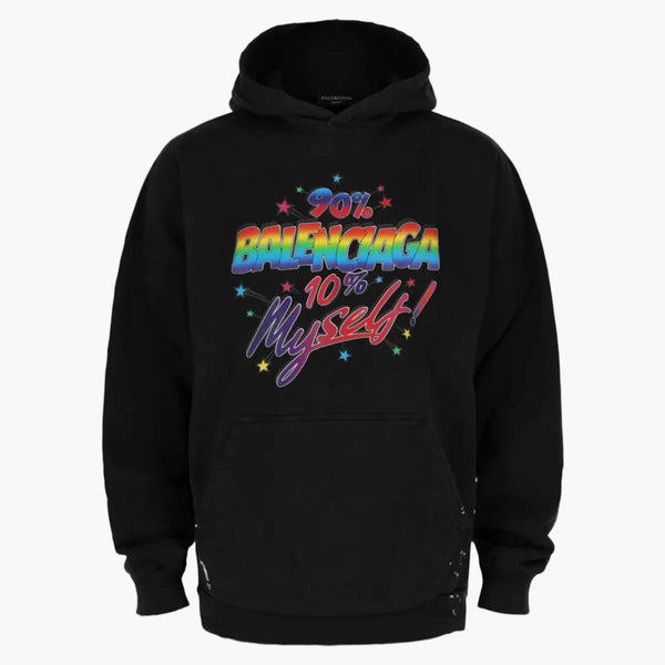 Balenciaga Wide Fit Hoodie Washed Black