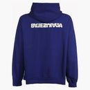 Balenciaga Wide Fit Logo Hoodie Blue