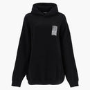 Balenciaga Women Barcode Logo Cotton Hoodie Black