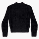 Balenciaga Women's Bal Horizontal Allover Furry Fitted Sweater in Black Black