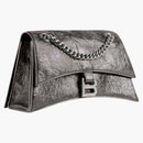 Balenciaga Women's Crush Small Chain Bag Metallized Dark Gray