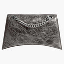 Balenciaga Women's Crush Small Chain Bag Metallized Dark Gray