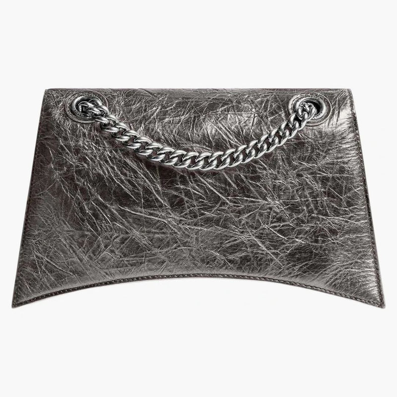 Balenciaga kvinnors kross liten kedjepåse metalliserad mörkgrå