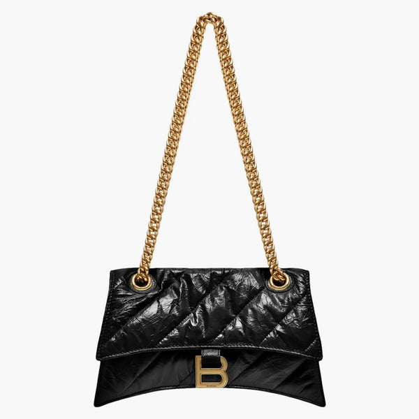 Balenciaga Women's Crush Small Chain Bag Quilted Black