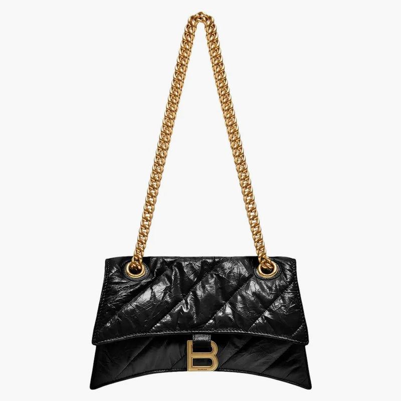 Balenciaga Women's Crush Small Chain Bag Quilted Black