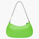 Balenciaga Women's Le Cagole Mini Bag With Chain Crocodile Embossed Bright Green