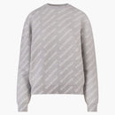 Balenciaga Women's All-over Logo Motif Sweater Gray