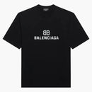 Balenciaga Womens BB Pixel Medium Fit T-Shirt Black