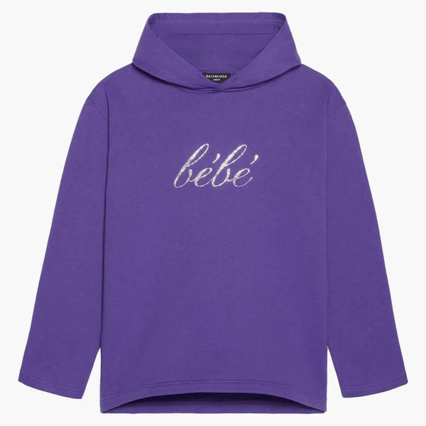 Balenciaga para mujer bebe sudadera con capucha corta púrpura