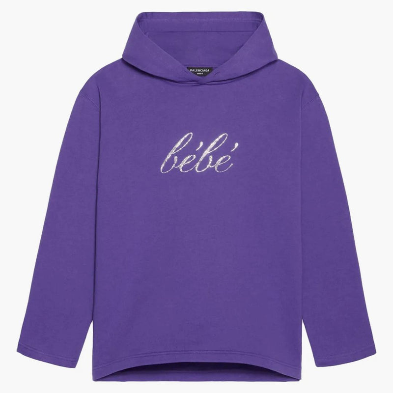 Balenciaga para mujer bebe sudadera con capucha corta púrpura