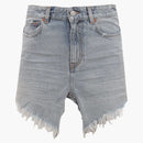 Balenciaga Women's Denim Mini Skirt Blue