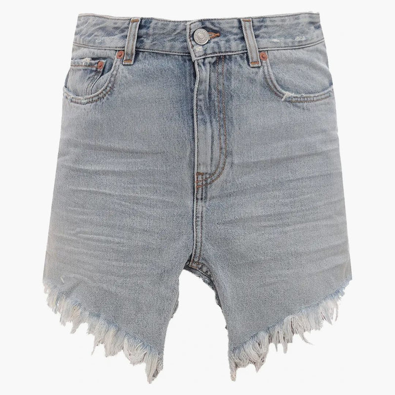 Balenciaga Women's Denim Mini Skirt Blue