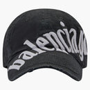 Balenciaga Women's Diagonal Baseball Cap Black/White