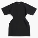 Balenciaga Women's Hourglass Crewneck Short Sleeve Dress Black