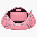 Balenciaga Le Cagole Mini Bag with Chain Crocodile Embossed Pink