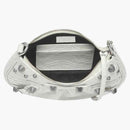 Balenciaga Le Cagole Mini Bag With Chain Crocodile Embossed White