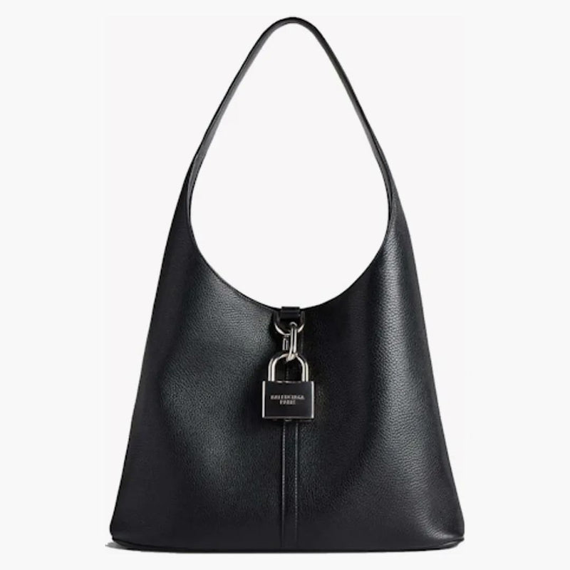 Balenciaga Womens loose medium north-south hobo bag Black