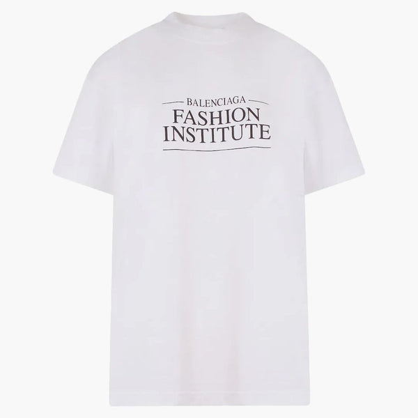 Camiseta de estampado de logotipo de Balenciaga Women White