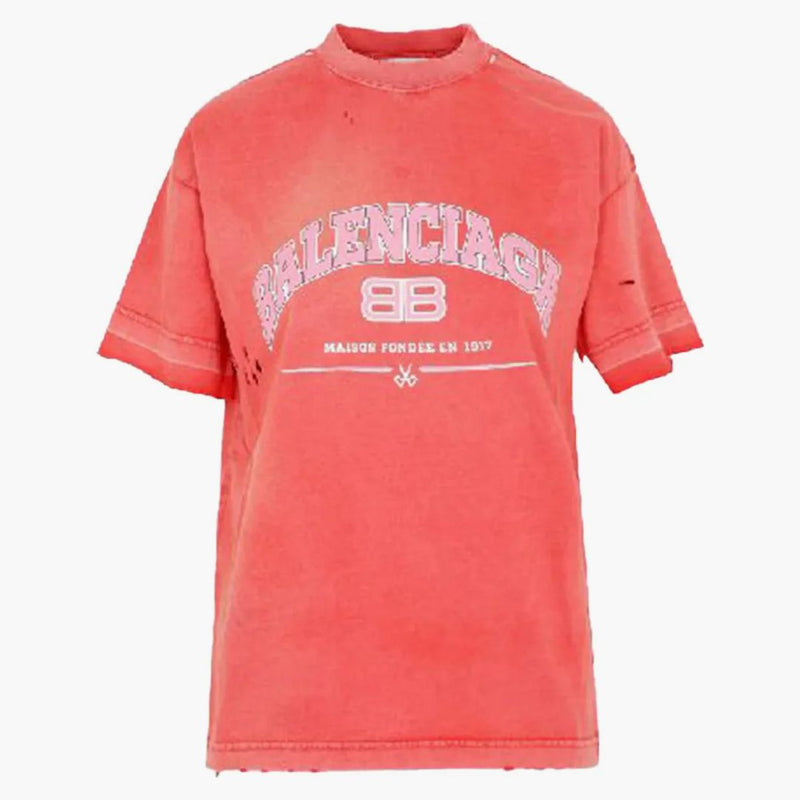 Balenciaga Women's Maison Balenciaga Medium Fit Camiseta roja