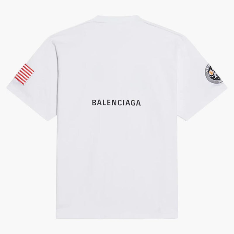 Balenciaga Womens Nasa Space Multi-Patch T-shirt White