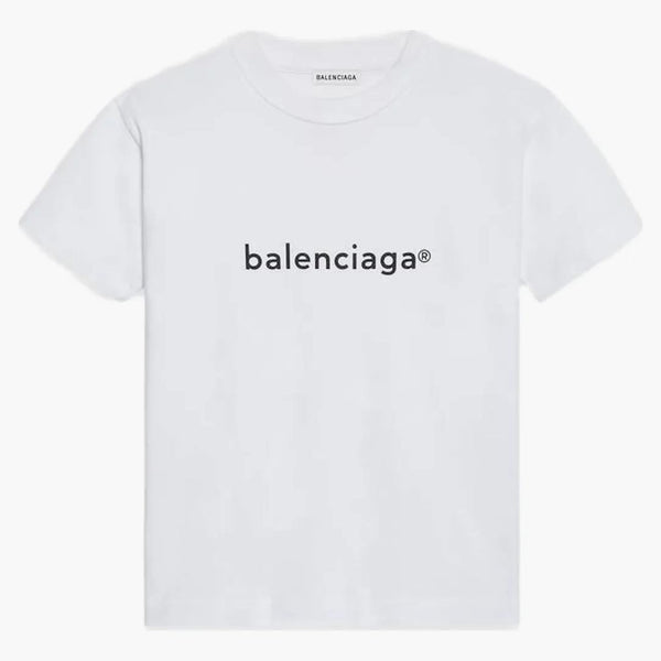 Balenciaga Womens New Copyright Camiseta ajustada White