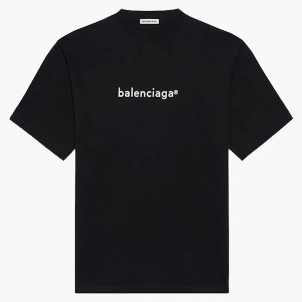 Balenciaga Womens New Copyright Large Fit Camiseta Negro