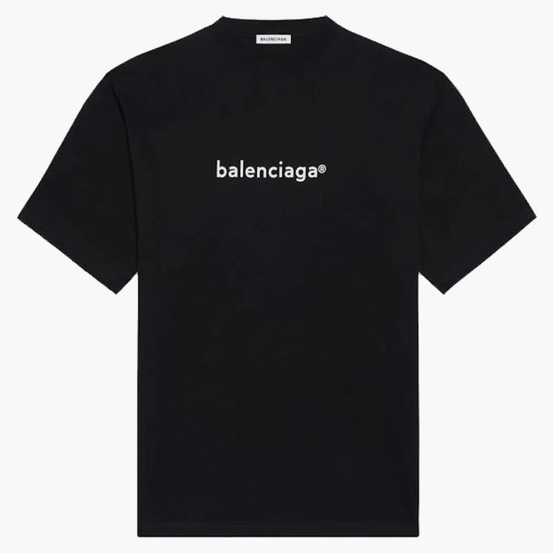 Balenciaga Womens New Copyright Large Fit Camiseta Negro