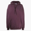 Balenciaga Women's Oversized Logo Print Hoodie Egglant