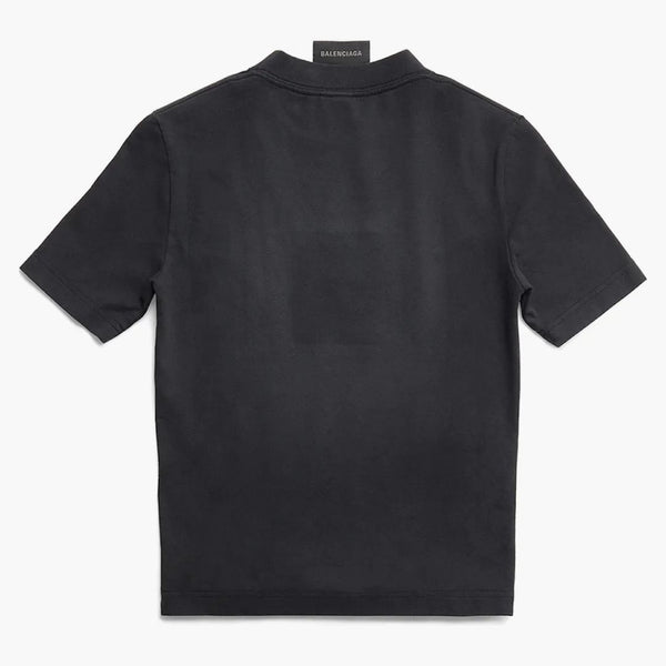 Balenciaga Women's París por día Termina Camiseta pequeña Fit Black Diseño