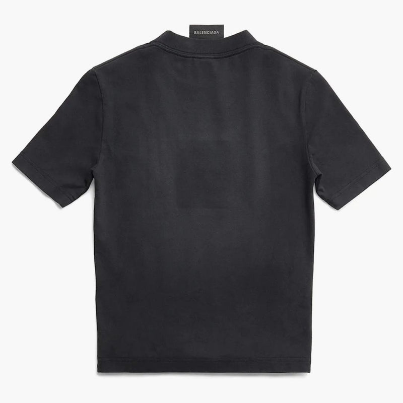 Balenciaga Women's París por día Termina Camiseta pequeña Fit Black Diseño