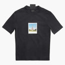 Balenciaga Women's Paris by Day Tight Small Fit T-Shirt Black Faded
