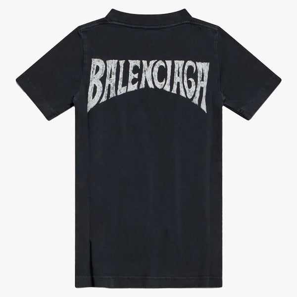 Camiseta tropical de Balenciaga Women Paris Fited Black/White
