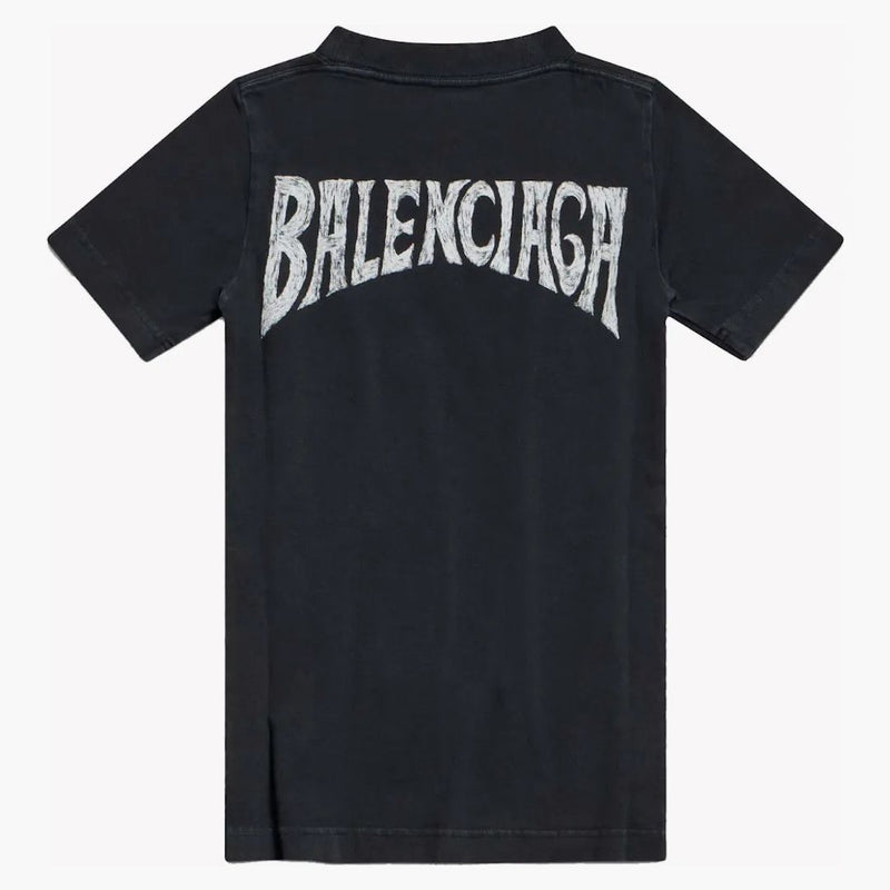 Camiseta tropical de Balenciaga Women Paris Fited Black/White