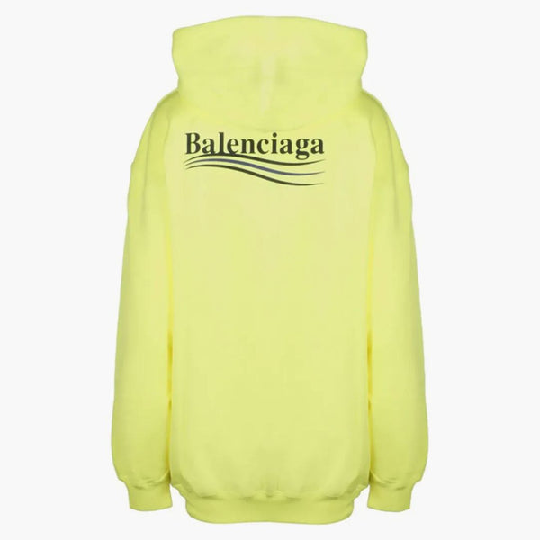 Balenciaga Campaña Política para mujeres Medio Fit Siscina con capucha Fluo Black