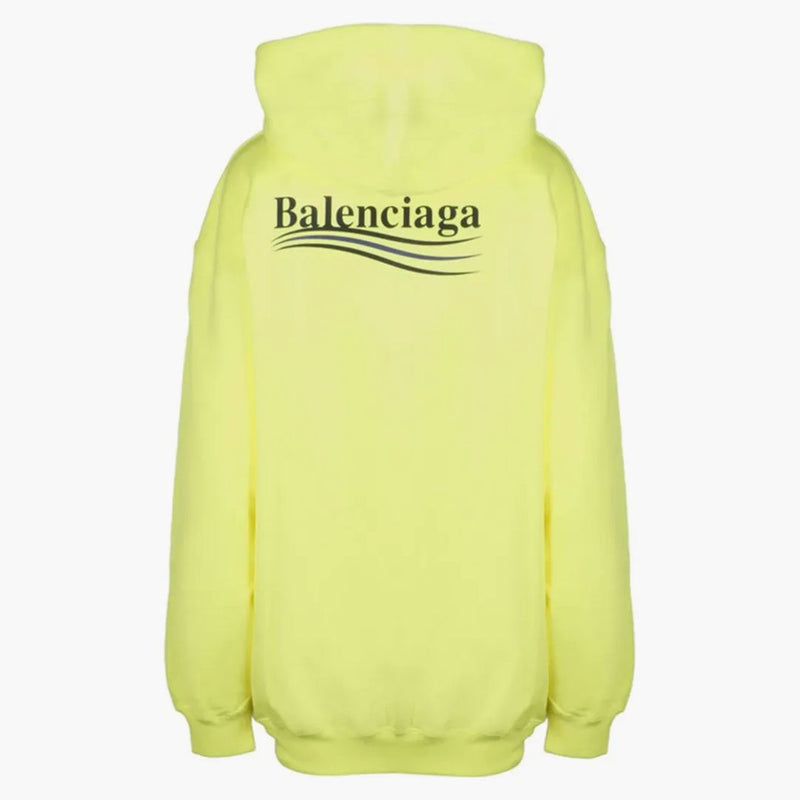 Balenciaga Campaña Política para mujeres Medio Fit Siscina con capucha Fluo Black