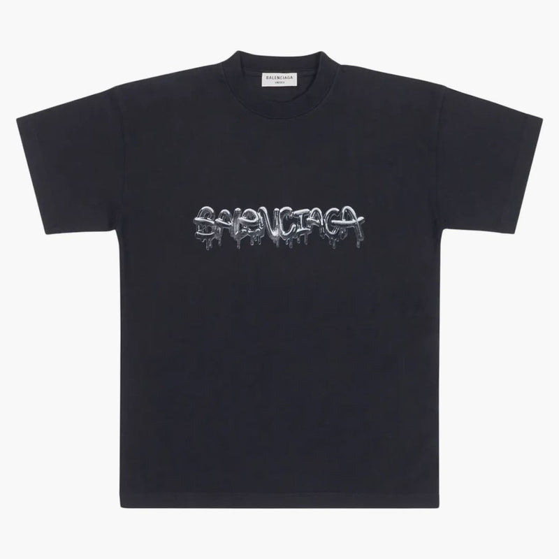 Balenciaga Women's Slime Medium Fit Camiseta Vintage Black