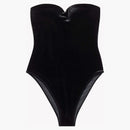 Balenciaga Women's Sweetheart Neck Swimsuit Black