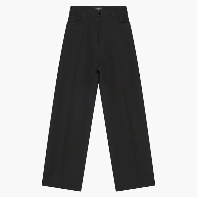 Balenciaga lana gabardina pantalones holgados a medida negros