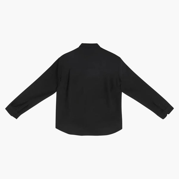 Balenciaga lana gabardina camisa chaqueta negra