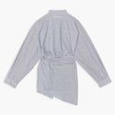 Balenciaga wrap šaty modré/bílé