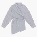 Balenciaga wrap šaty modré/bílé