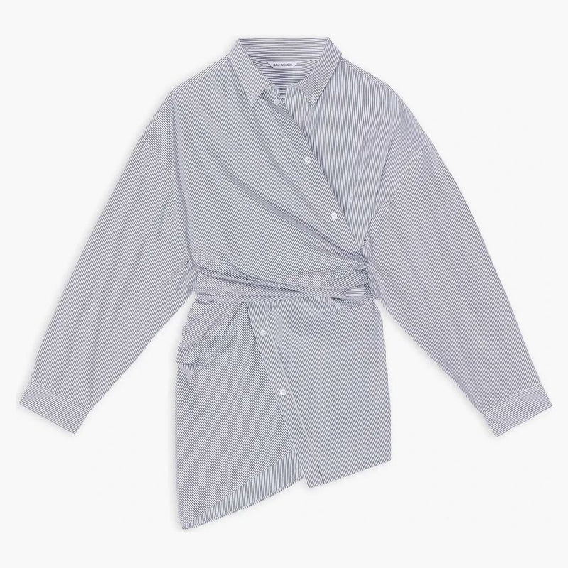 Balenciaga Wrap Dress Blue/White