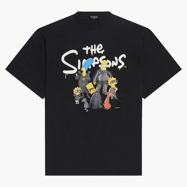 Balenciaga X The Simpsons Borlamed Camiseta Negro