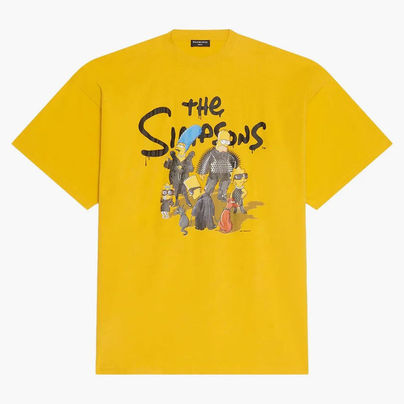 Balenciaga X The Simpsons Camiseta de gran tamaño amarillo