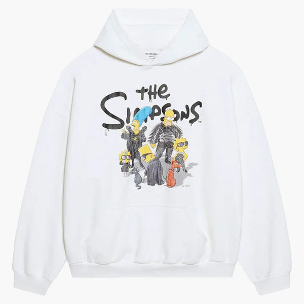 Balenciaga x The Simpsons Womens Wide Fit Hoodie White