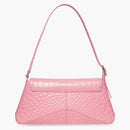 Balenciaga XX Crocodile Embossed Flap Bag Small Pink