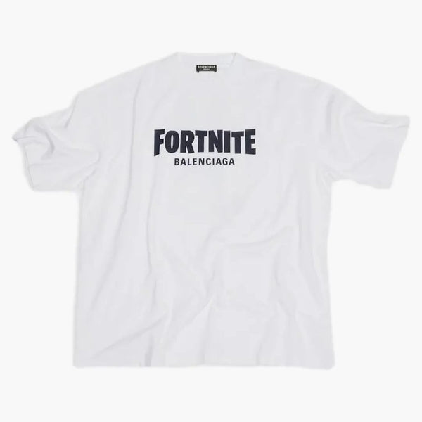 Balenciaga x fortnite © 2021 camiseta de ajuste medio blanco blanco