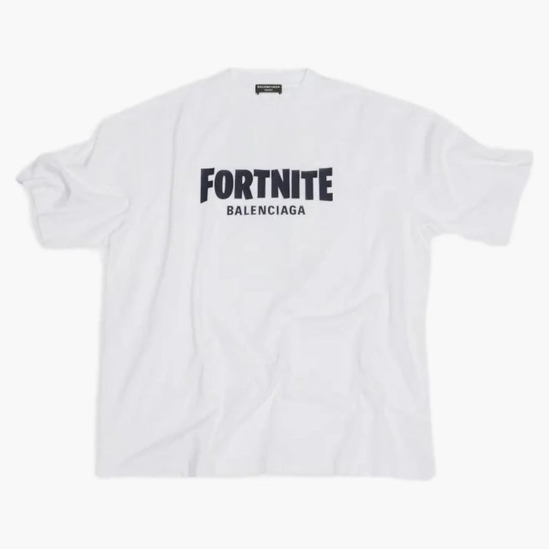 Balenciaga x fortnite © 2021 camiseta de ajuste medio blanco blanco
