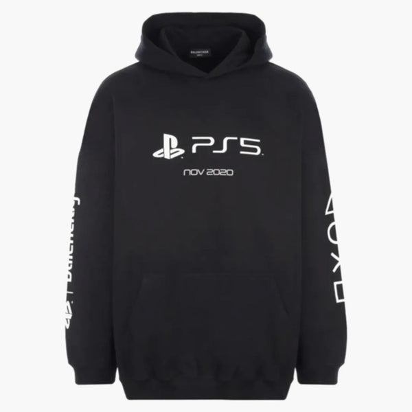 Balenciaga x PlayStation de algodón de algodón de gran tamaño Negro